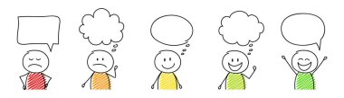 Boş konuşma insanlarla karikatür bubbles - set. Vektör