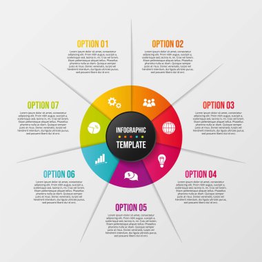 Simgeleri ile iş infograph. Vektör