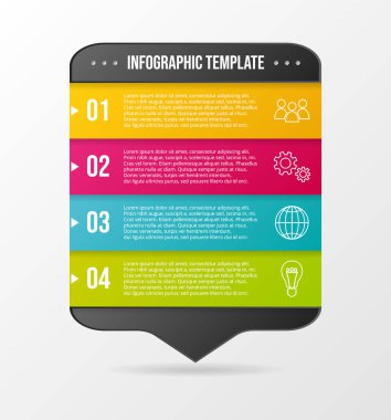 Renkli grafik iş sembolleri - Infographic şablonu ile. Vektör