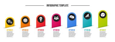Simgeler - grafik şablonu yuvarlak ile iş infograph. Vektör