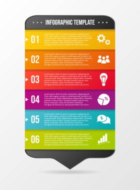 Renkli iş simgelerle - Infographic şablonu grafik. Vektör