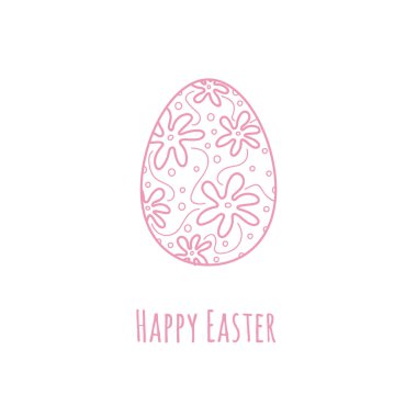 Güzel yumurta Paskalya tebrik kartı. Vektör