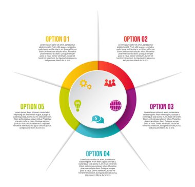 İş infograph şablon kavramı ile kutsal kiþilerin resmi. Vektör