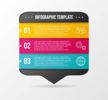 İş İkonları/Simgeleri - Infographic şablonu ile renkli bir Infographic kavramı. Vektör