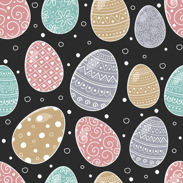 Textura Páscoa Colorida Com Ovos Decorativos Desenhados Mão Vetor — Vetor de Stock
