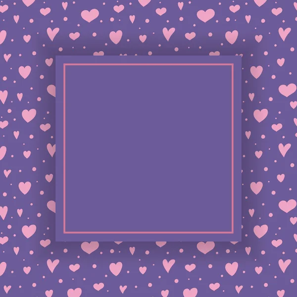 Empty Greeting Card Layout Cute Hearts Valentine Day Mother Day — Stock Vector