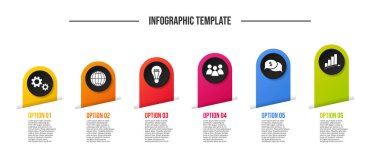 Renkli iş simgelerle - Infographic şablonu grafik. Vektör