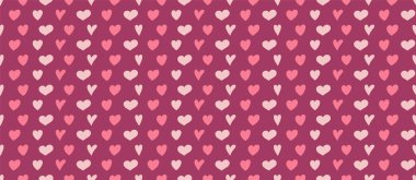 Şirin Dikişsiz desen renkli el ile kalpleri çizilmiş. Sevgililer günü, anneler günü ve kadınlar günü. Vektör