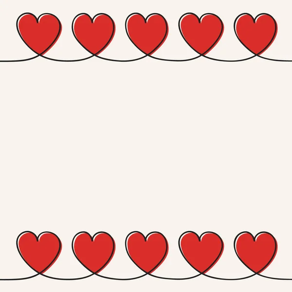 Jolie Carte Vœux Avec Des Cœurs Dessinés Main Espace Copie — Image vectorielle