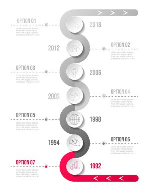 Gri infograph iş sembolleri ile. Vektör