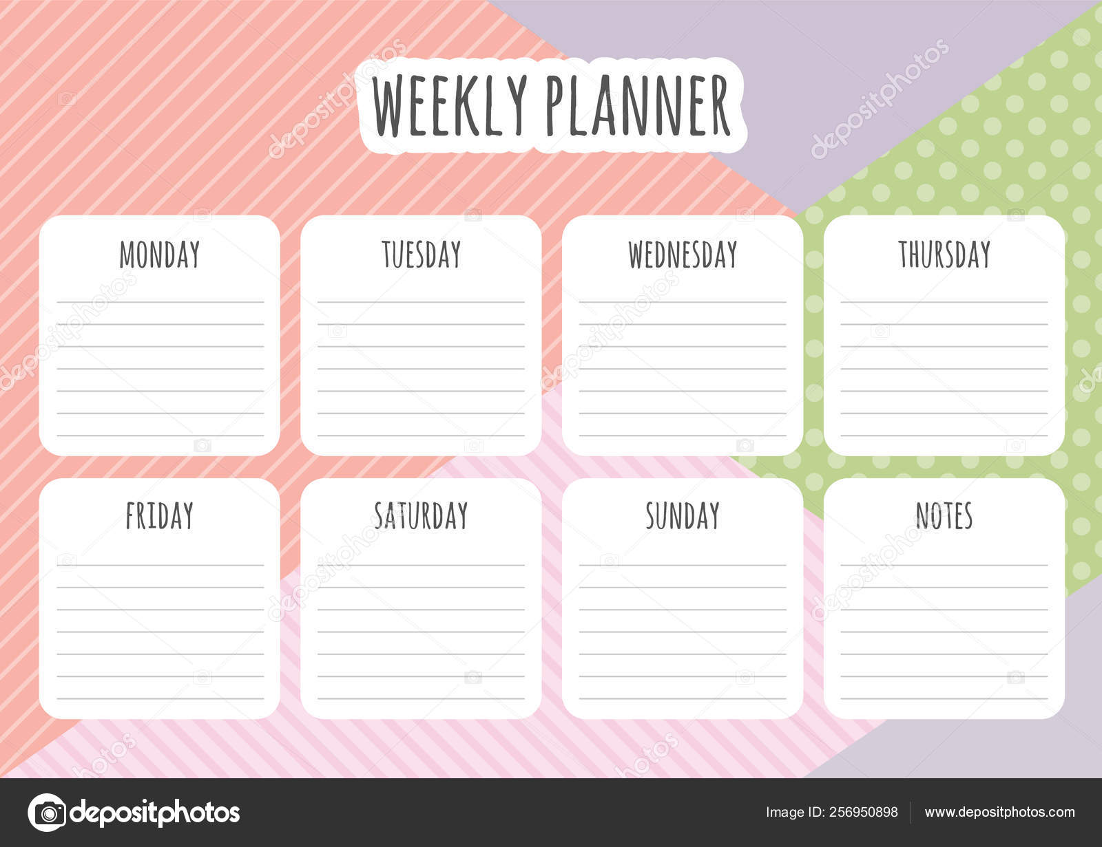 Weekly Planner Abstract Geometrical Background Vector Stock Vector by ...