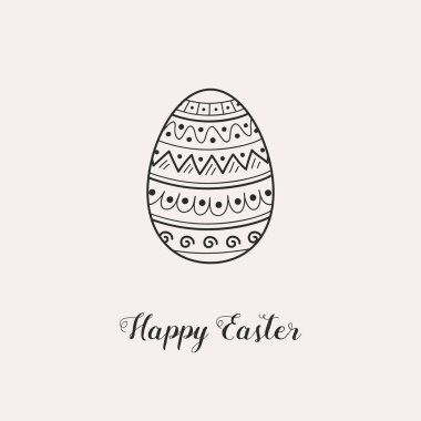 Tebrik kartı şirin Paskalya yumurtası ve dilekleri ile. Vektör