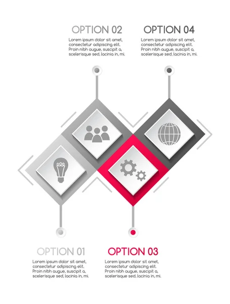 Conception Infographie Entreprise Grise Avec Des Icônes Vecteur — Image vectorielle