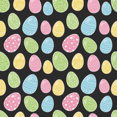 Paskalya renkli yumurta ile arka plan. Vektör