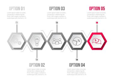 Infographic şablonu - iş zaman çizelgesi. Vektör