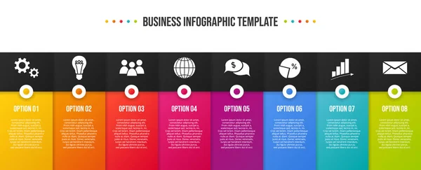 Colorful infographic with business icons. Vector