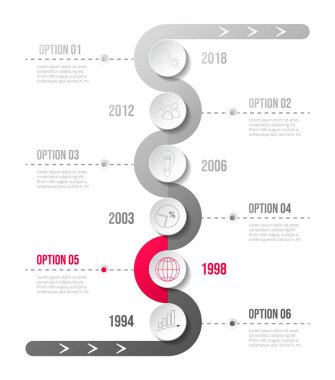 Gri infograph iş sembolleri ile. Vektör