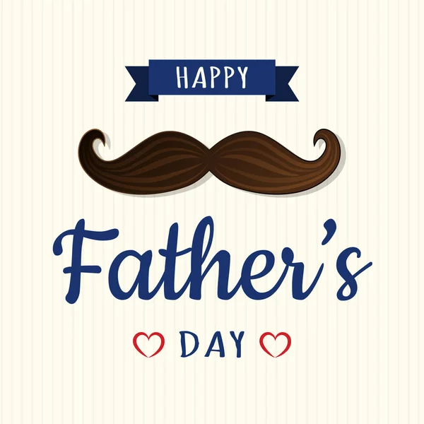 Happy Father Day Design Cute Background Mustache Greeting Vector — Stock Vector