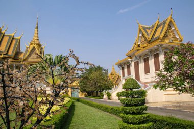 Kamboçya, Phnom Phen - Mar 2016: Royal Stupa görünümü anıt. 1860, sadece yok Khmer Rouge döneminde inşa edilmiş bu yana Kamboçya Kings The Royal Palace işgal.