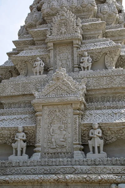 Camboya Phnom Phen Mar 2016 Vista Del Monumento Estupa Real — Foto de Stock