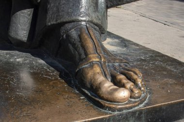 Hırvatistan, Split - Haziran 2018: Gregory Nin Grgur Ninsk ayak Ivan Mestrovics heykeli). Ziyaret edenler de isteyen süre ayak sürtme oldu o dilek tut mümin başparmağı, bulaşır. 