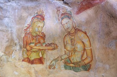 Sigiriya Kayası'ndaki royalk sarayında ünlü tablolar