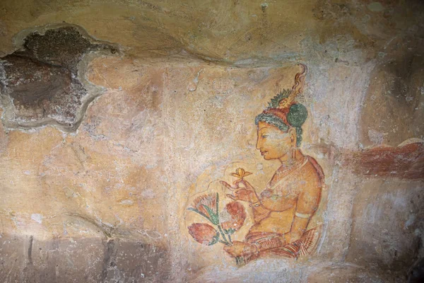 Famous paintings in the royalk palace at sigiriya rock