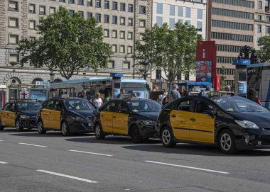 Barcelona kentinde bir taksi rütbesi taksi 's ine