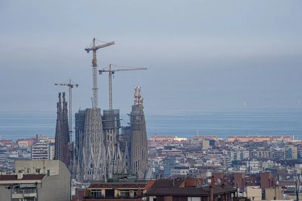 Panorama de Barcelona España con la construcción del Sa —  Fotos de Stock