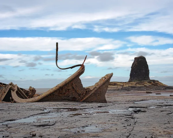 Saltwick Bay Reino Unido Mar 2020 Wreck Admiral Von Tromp — Fotografia de Stock