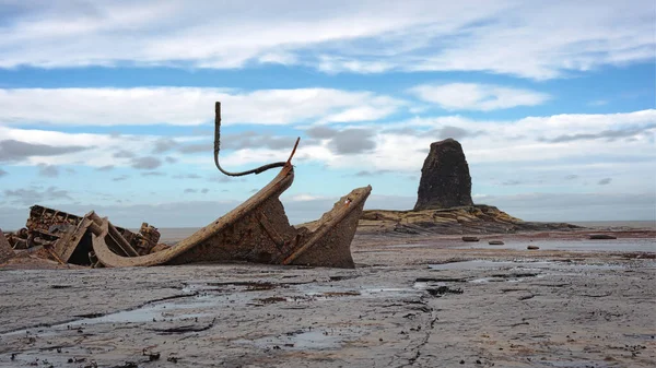 Saltwick Bay Mar 2020 Wreck Admiral Von Tromp Stranded Back — Stock Photo, Image