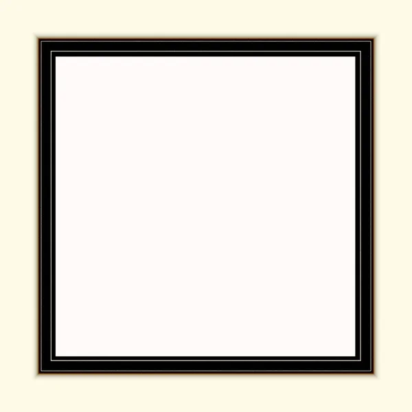 Black brown frame mockup near white painted wall. Empty frame mo — Stock Photo, Image
