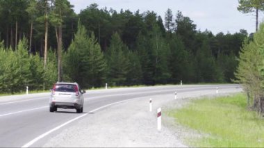 Otoyol Surgut-Kogalym. Telefoto çekim.