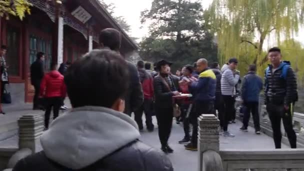 Çin Beijing Ekim 2018 Tsinghua Üniversitesi Eski Kraliyet Tsinghua Bahçesinde — Stok video