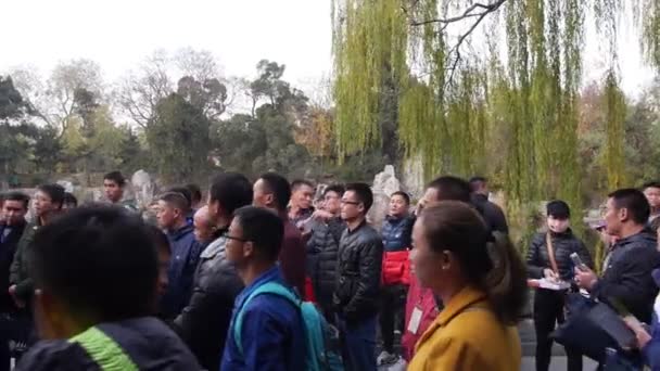 China Beijing Octubre 2018 Universidad Tsinghua Excursión Antiguo Jardín Real — Vídeos de Stock
