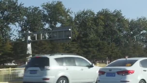 Chine Pékin Octobre 2018 Trafic Pendant Journée Les Rues Ville — Video