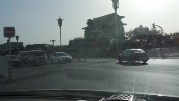 China Beijing Octubre 2018 Tráfico Durante Día Calles Ciudad Plaza — Vídeo de stock