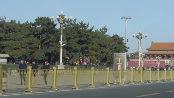 Kina Beijing Oktober 2018 Trafikk Dagen Gater Byen Tianmenplassen – stockvideo