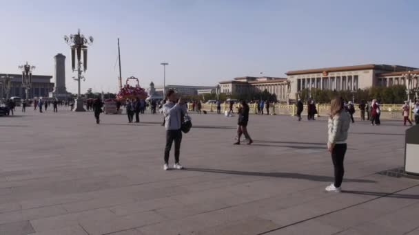 Kina Beijing Oktober 2018 Himmelska Fridens Torg — Stockvideo