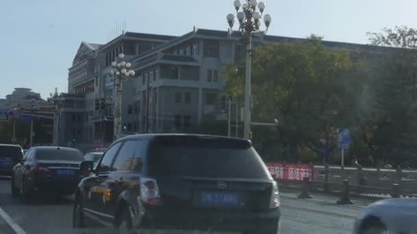 China Beijing Oktober 2018 Verkeer Gedurende Dag Straten Van Stad — Stockvideo