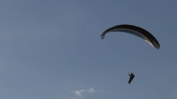 空気の流れを飛んでいるパラグライダー — ストック動画