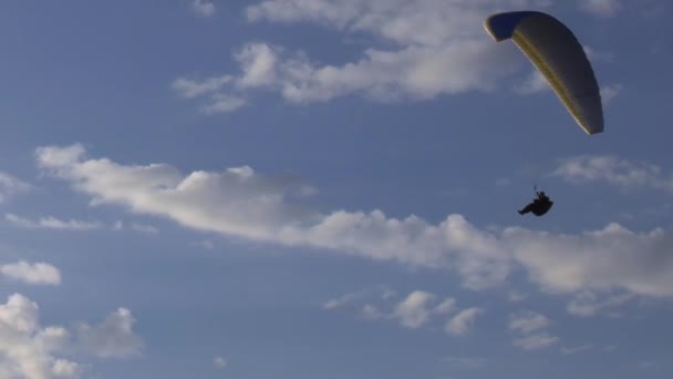 空気の流れを飛んでいるパラグライダー — ストック動画