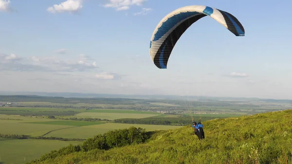 Paraglider Flying Ascending Streams — Stock Photo, Image