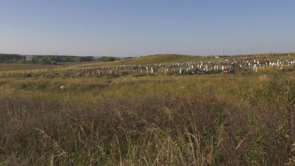 Cementerio Ciudad Partes Musulmanas Ortodoxas — Vídeo de stock