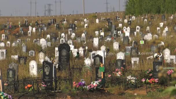 Cementerio Ciudad Partes Musulmanas Ortodoxas — Vídeos de Stock