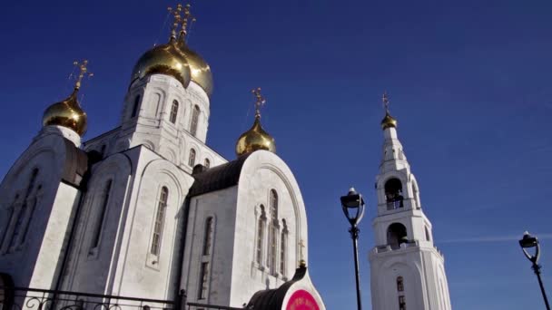 Ханты Мансийск Церковь Воскресения Христова — стоковое видео