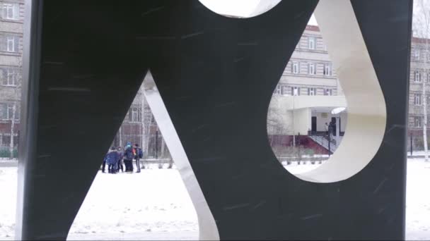 Surgut Monumento Los Trabajadores Petroleros — Vídeos de Stock