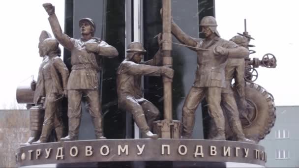 Surgut Monumento Aos Petroleiros — Vídeo de Stock