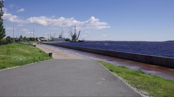 Surgut Mångfald Hamnen Vid Floden — Stockvideo