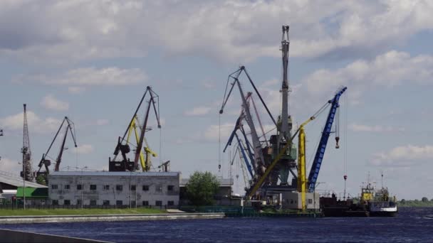 Surgut Sity River Port — Stock Video